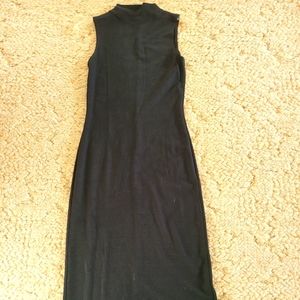 Size L long black knit dress.   (Jackets priced separately to show versatility.)